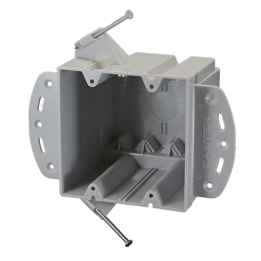 Product image for Cantex EZ48DN Two Gang Plastic Box with Nails, 48 cu.in.