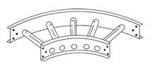 Cope Aluminum Cable Tray, HOR 90DEG ELB AL 4"LD 24"W 24"