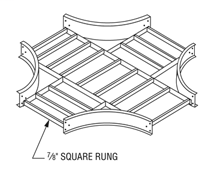 Cope Aluminum Cable Tray, HOR CROSS COVER AL 4"LD 12"W 12", Load Depth - 3 inch