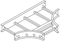 Cope Aluminum Cable Tray, HOR TEE COVER AL 4"LD 12"W 12"R, Load Depth - 3 inch