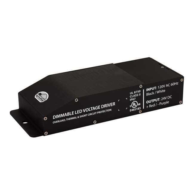 Core’s dimmable 60W LED driver is class 2 rated and encased in a low-profile aluminum enclosure with 2 knock-outs for ease of installation, making it the ideal choice for undercabinet lighting, tape lights, and other LED fixture installations.