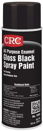 All Purpose Enamel Spray Paint-Gloss Black, 10 Wt Oz