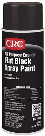 All Purpose Enamel Spray Paint-Flat Black, 10 Wt Oz