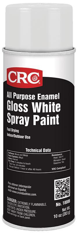 CRC Industries 18006 16 oz Aerosol Gloss White Enamel Spray Paint CRC Industries 18006 16 oz Aerosol Gloss White Enamel Spray Paint