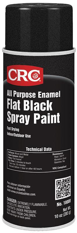 CRC Industries 18008 16 oz Aerosol Flat Black Enamel Spray Paint CRC Industries 18008 16 oz Aerosol Flat Black Enamel Spray Paint