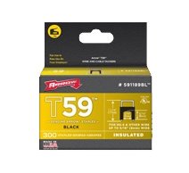 Product image for ARROW 591189BL T59 INSULATED STAPLE BLACK 5/16" X 5/16"
