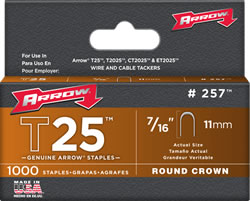 Product image for ARROW 257 T25 7/16" STAPLES
