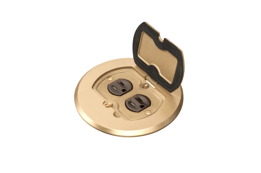 Brass Floor Box Cover w/ Single Flip Lid