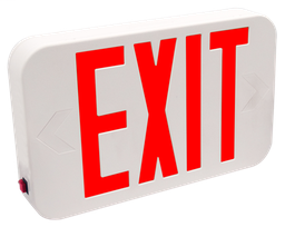 Product image for Beghelli PX-G-SA PACO LED Exit Sign, Ni-Cad Battery, Green Lettering, Universal Face, White Housing