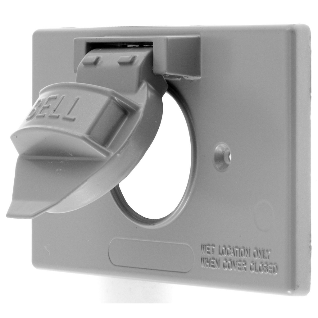 Product image for Hubbell RW51520 WP COVER, 1G HORZ, 1) 1.40", GRAY
