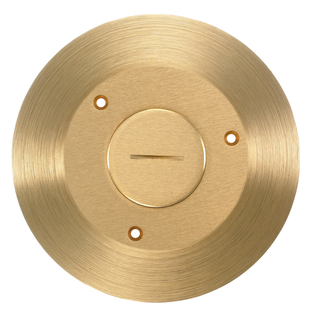 Product image for Hubbell SF2925 2-1/8 Inch Brass Round Floor Box Cover and Flange