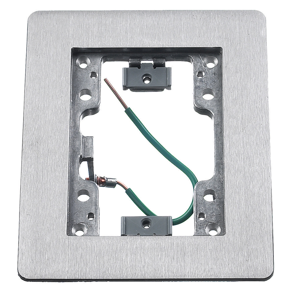 Product image for Hubbell SA3083W 1-Gang 6 x 4.85 Inch Aluminum Rectangular Floor Box Flange