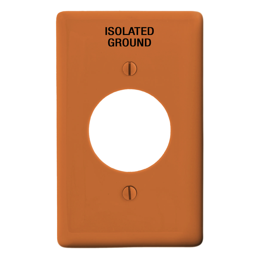 Product image for Hubbell NP720OIG WALLPLATE, 1-G 1.60" HOLE NYL ORANGE IG