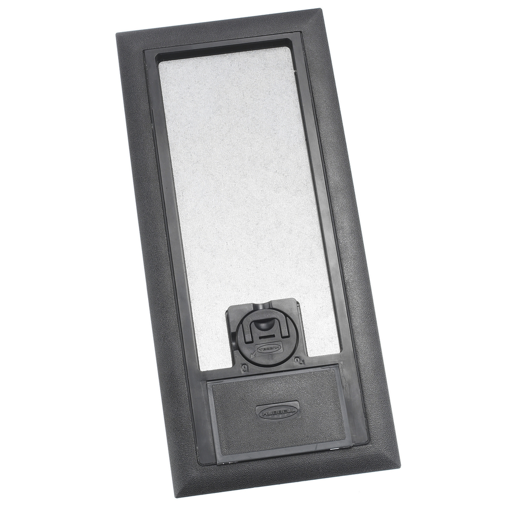 Product image for Hubbell 3SFBCBKA Concealed 3-Service Floor Box Cover Assembly, Black