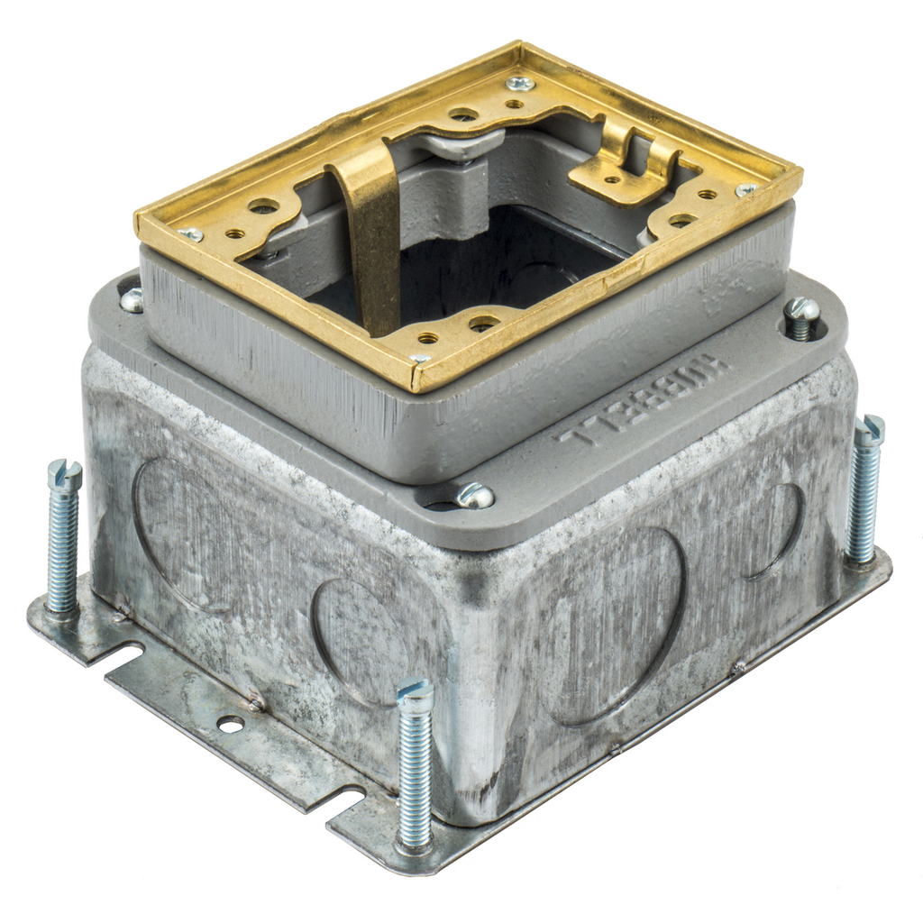 Hubbell Wiring Devices B2427 1-Gang 54 In Brass Stamped Steel Rectangular Floor Box Hubbell Wiring Devices B2427 1-Gang 54 In Brass Stamped Steel Rectangular Floor Box