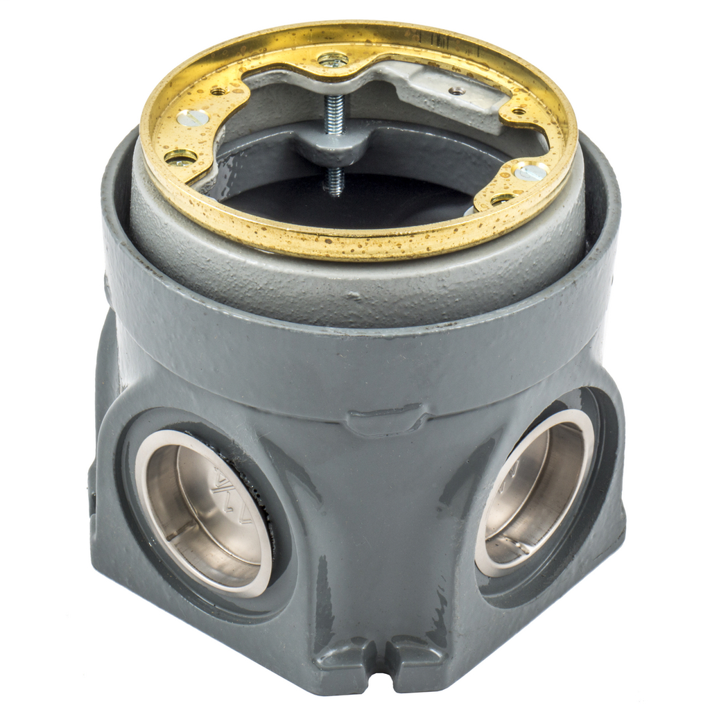 Product image for Hubbell B2506 50.8 In? Brass Cast Iron Round Floor Box