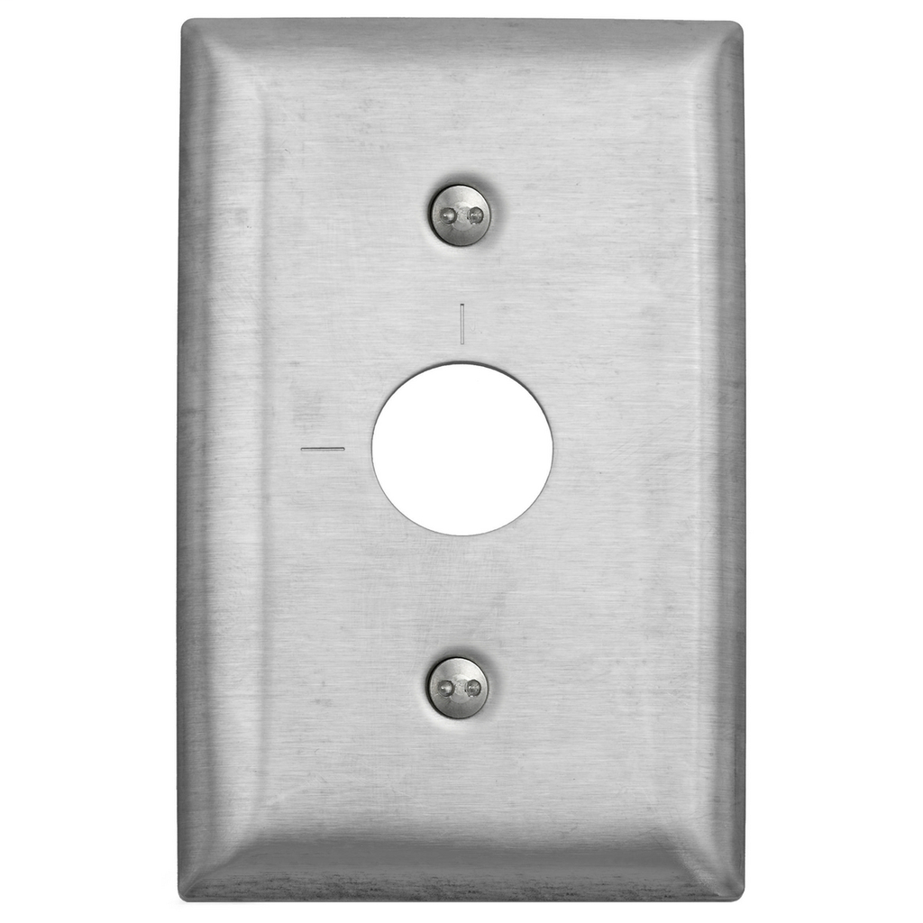 Product image for Hubbell Wiring Devices SS12RKLM 1-Gang Stainless Steel Strap Mount Wallplate