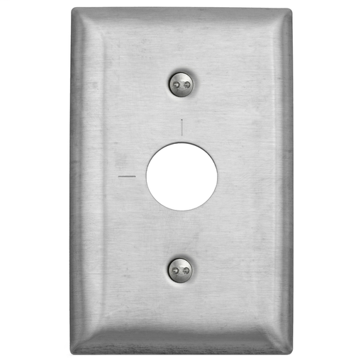 Product image for Hubbell Wiring Devices SS12RKLM 1-Gang Stainless Steel Strap Mount Wallplate