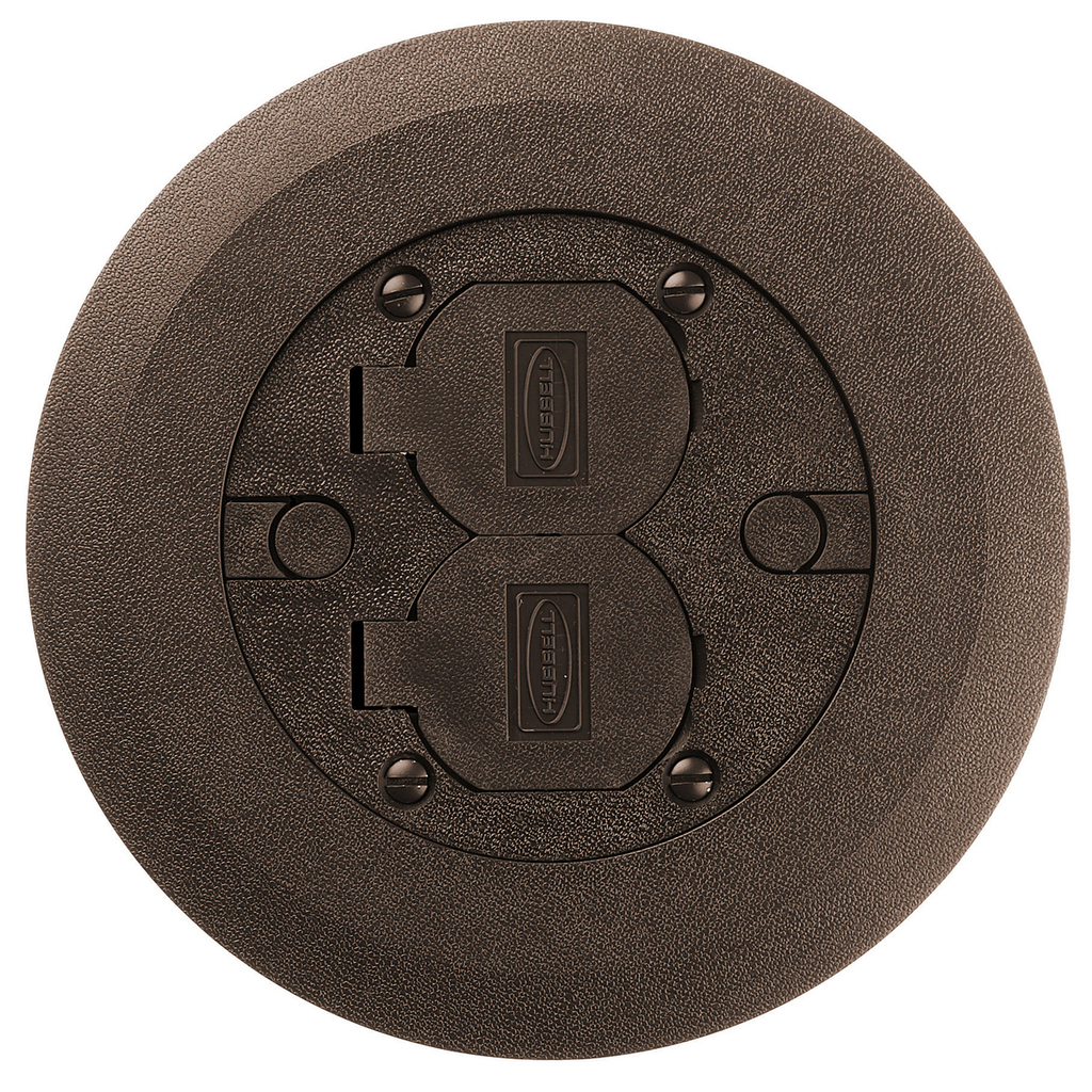 Hubbell Wiring Devices PFBCBRA 6.25 Inch Brown Non-Metallic Round Multi-Service Cover and Flange Assembly Hubbell Wiring Devices PFBCBRA 6.25 Inch Brown Non-Metallic Round Multi-Service Cover and Flange Assembly