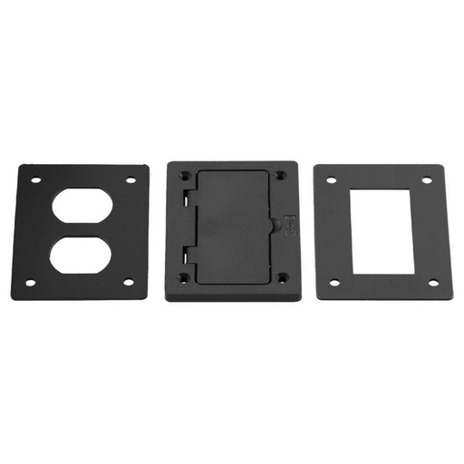 Product image for Hubbell PFBR826BLA 4.15 x 2.97 Inch Black Non-Metallic Rectangular Floor Box Cover