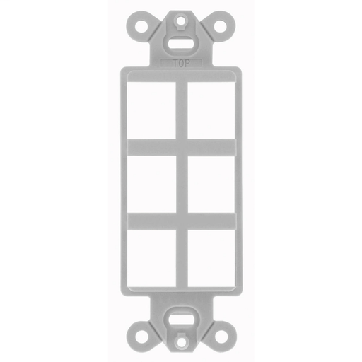 Product image for Hubbell ISF6GY 1-Gang Gray 6-Port Face Plate
