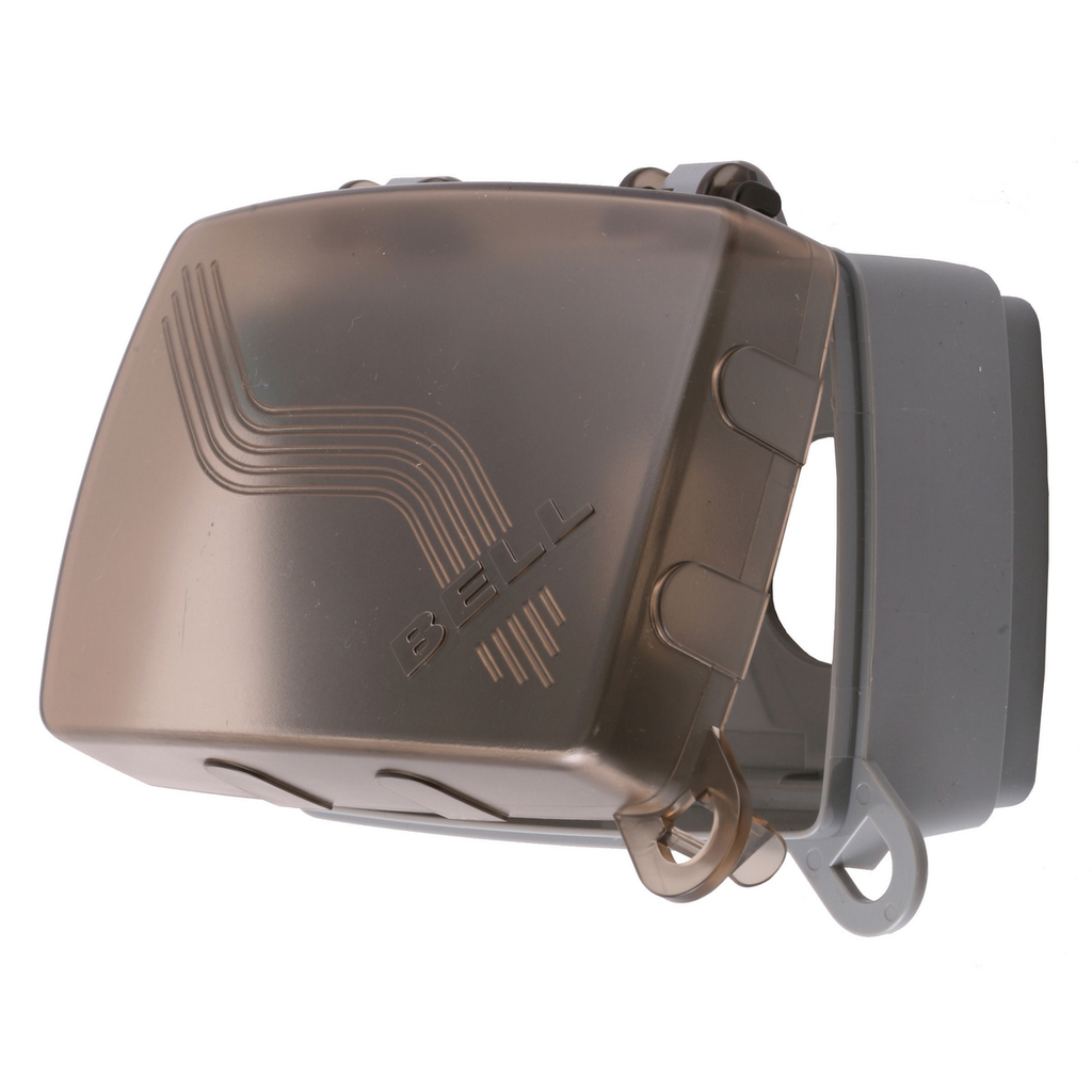 Product image for Hubbell RW57400 1-Gang Gray Thermoplastic Duplex/GFCI/Toggle/Single Receptacle Weatherproof Cover