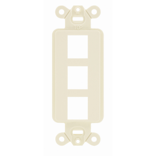 Product image for Hubbell ISF3EI 1-Gang Ivory 3-Port Face Plate