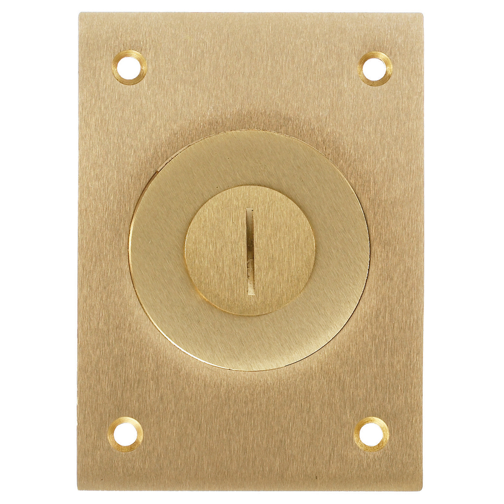 Product image for Hubbell S2425 2-1/8 x 3/4 Inch Brass Rectangular Floor Box Cover