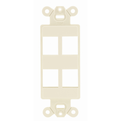 Product image for Hubbell Wiring Devices ISF4EI 1-Gang Ivory 4-Port Face Plate
