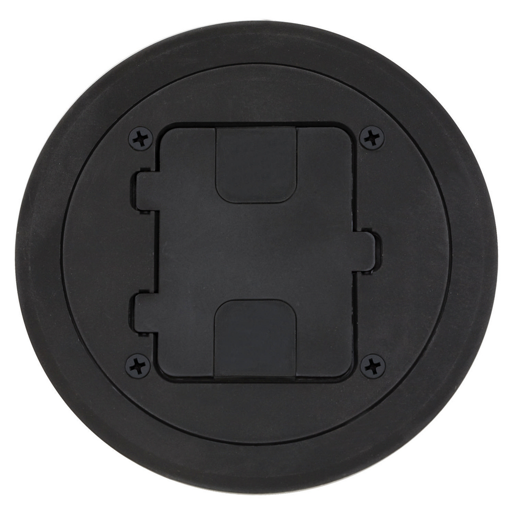 Hubbell Wiring Devices RF406BK NEMA 5-15R Black Thermoplastic Flange and Hinged Door Cover Assembly Hubbell Wiring Devices RF406BK NEMA 5-15R Black Thermoplastic Flange and Hinged Door Cover Assembly