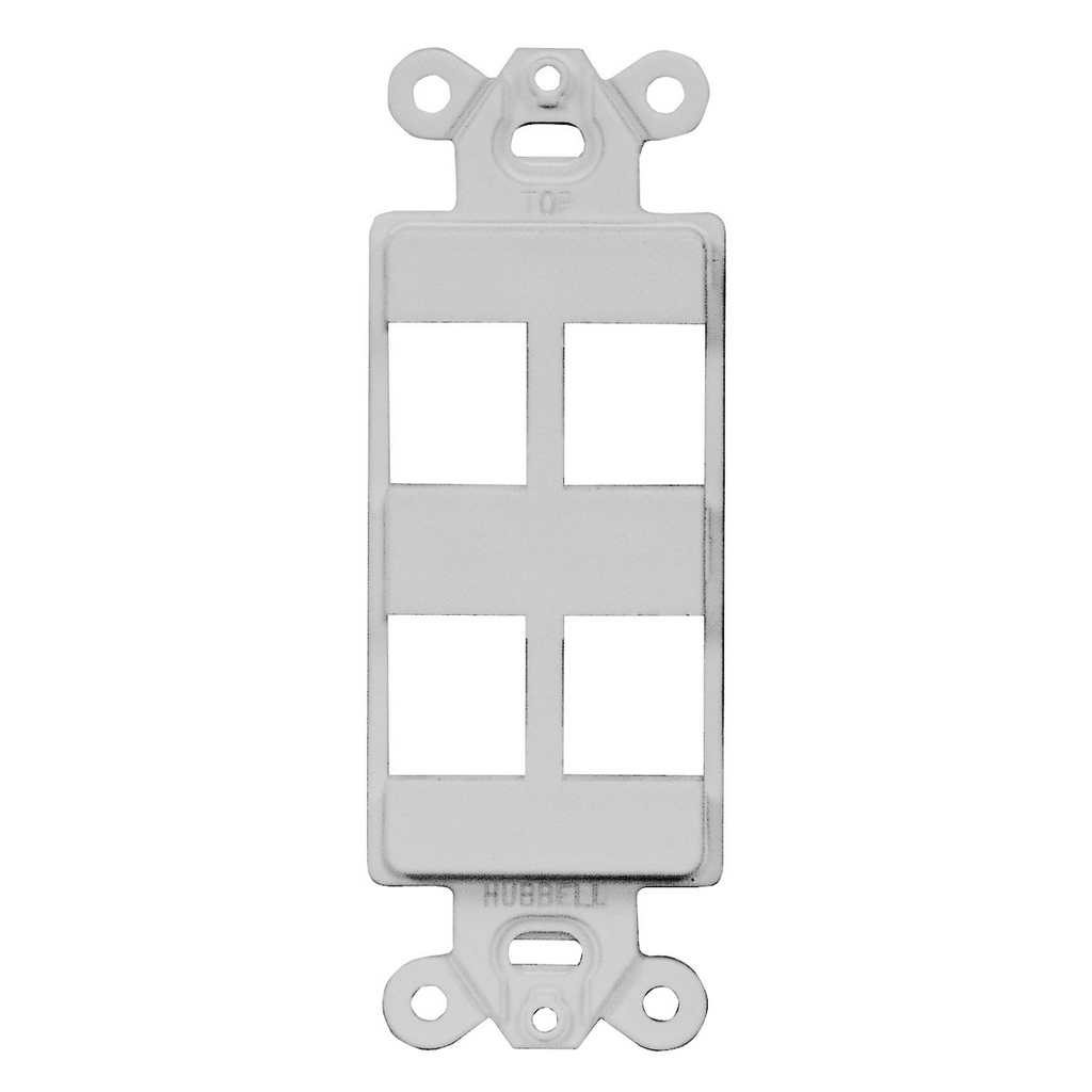 Hubbell Wiring Devices ISF4OW 1-Gang Office White 4-Port Face Plate Hubbell Wiring Devices ISF4OW 1-Gang Office White 4-Port Face Plate