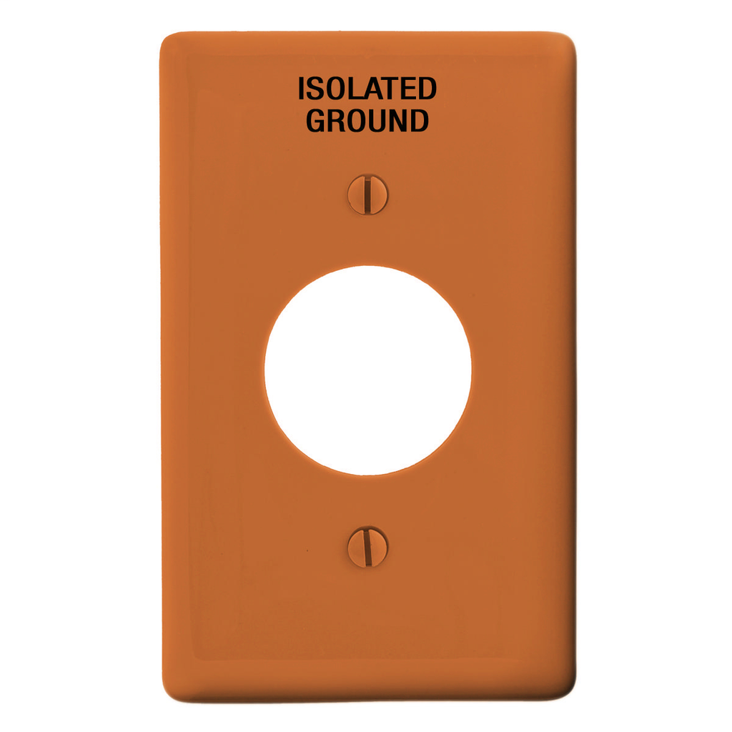 Product image for Hubbell NP7OIG WALLPLATE, 1-G 1.40" HOLE NYL ORANGE IG