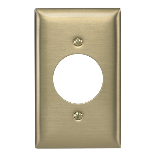 Product image for Hubbell SB720 WALLPLATE 1-G, 1.60" OPENING, BRS