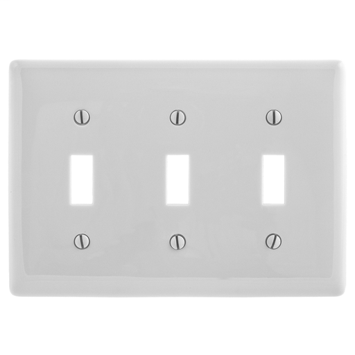 Product image for Hubbell NP3OW WALLPLATE, 3-G, 3) TOGG, OW