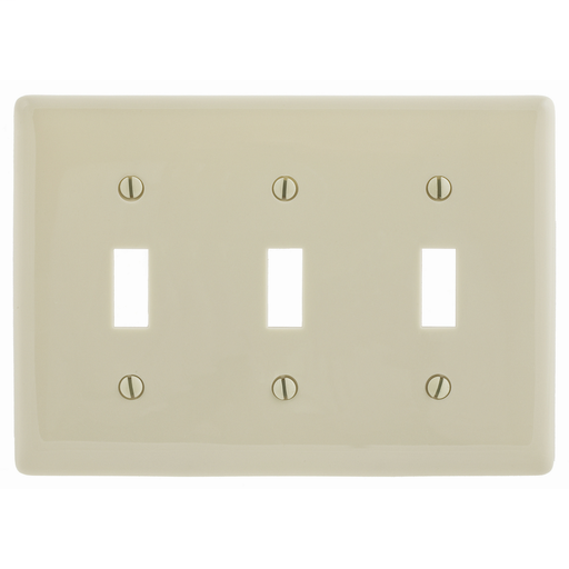 Product image for Hubbell NP3AL WALLPLATE, 3-G, 3) TOGG, AL