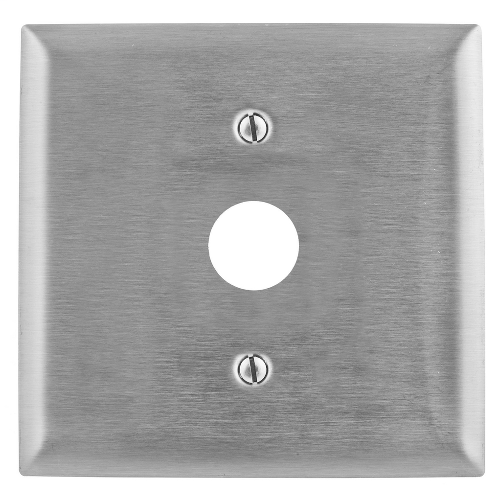 Product image for Hubbell SS741 WALLPLATE, 2-G, 1) .64", SS