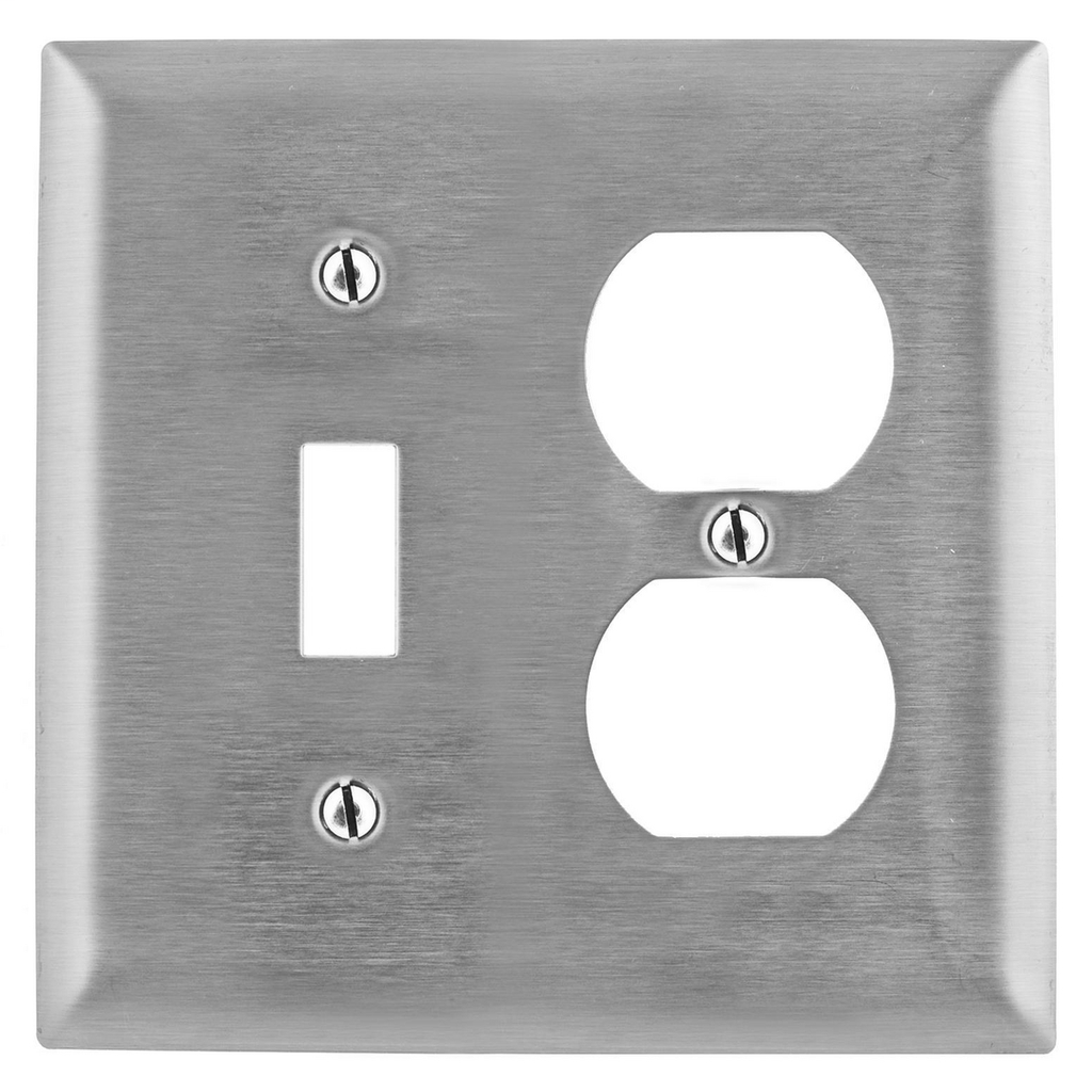 Product image for Hubbell SS18L WALLPLATE, 2-G, Sw/DUP, 430SS
