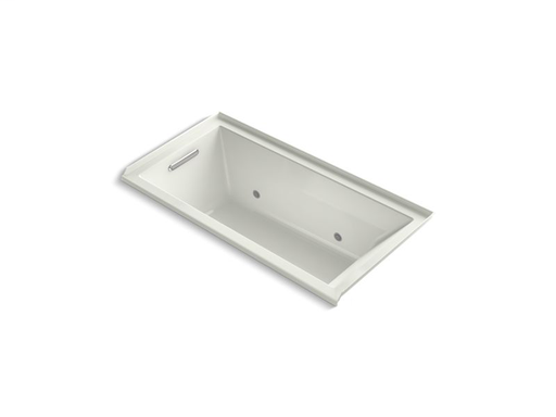 Underscore® Rectangle 60" x 30" alcove VibrAcoustic® bath with chromatherapy and left-hand drain, Dune