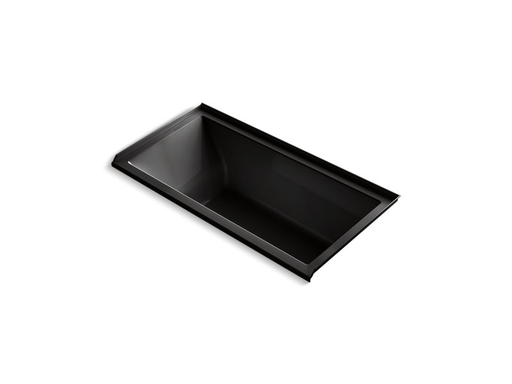 Underscore® Rectangle 60" x 30" alcove bath with integral flange and right-hand drain, Black Black