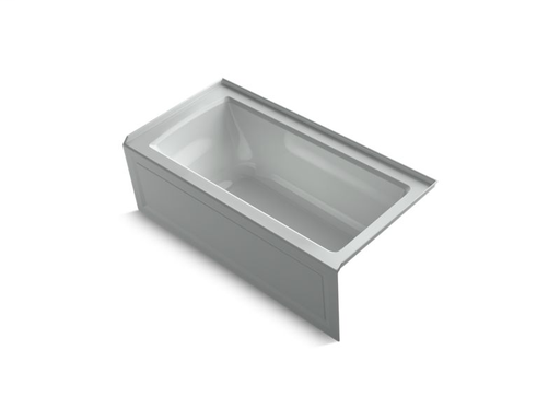 Archer® 60" x 30" alcove VibrAcoustic® bath with integral apron, integral flange and right-hand drain, Ice™ Grey