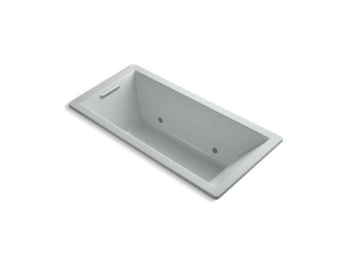 Underscore® Rectangle 66" x 32" drop-in VibrAcoustic® bath with Bask® heated surface and chromatherapy, Ice™ Grey
