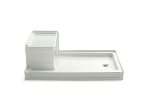 Tresham® 60" x 36" single threshold right-hand drain shower base with integral left-hand seat, Dune