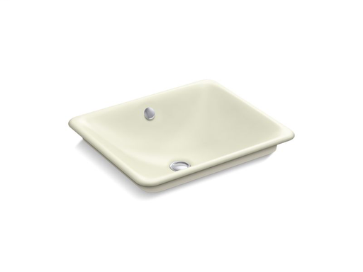 Iron Plains® Wading Pool® rectangular bathroom sink with Biscuit painted underside, Cane Sugar