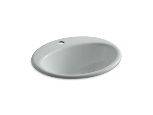 Farmington® drop-in bathroom sink with single faucet hole, Ice™ Grey