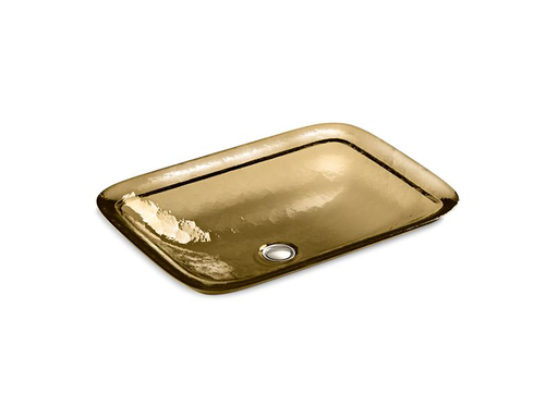 Inia® wading pool® glass rectangular vessel bathroom sink, Translucent Sandalwood