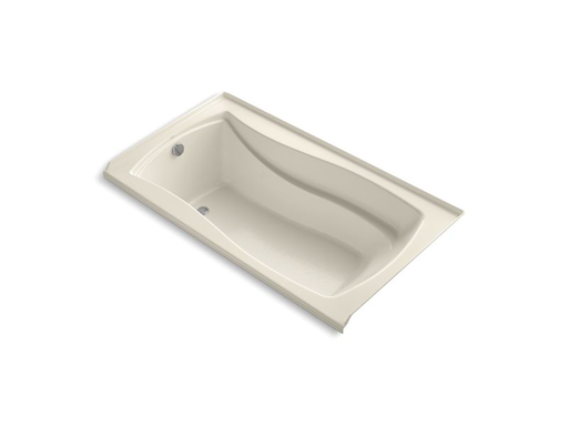 Mariposa® 66" x 36" alcove bath with Bask® heated surface, integral flange and left-hand drain, Almond