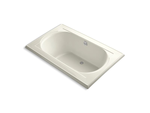 Memoirs® 66" x 42" drop-in bath with Bask® heated surface and reversible drain, Biscuit