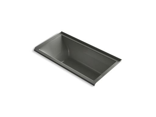 Underscore® Rectangle 60" x 30" integral flange VibrAcousti® + BubbleMassage™ Air Bath with right-hand drain, Thunder Grey