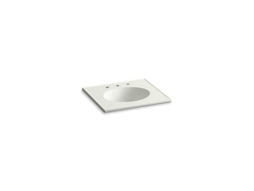 Ceramic/Impressions® 25" oval vanity-top bathroom sink with 8" widespread faucet holes, Dune Impressions