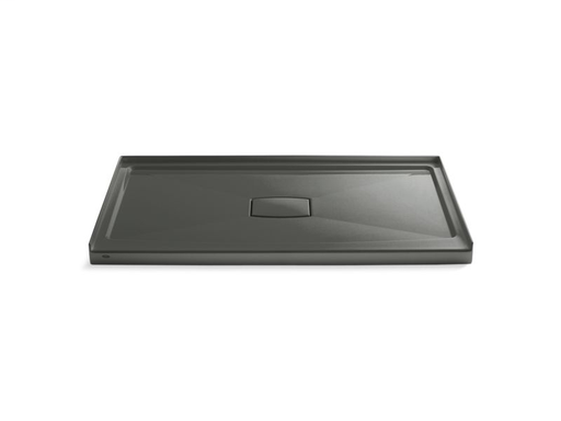 Archer® 60" x 36" single threshold center drain shower base with removable cover, Thunder Grey